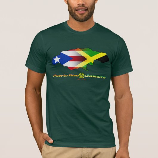 Puerto- Rico und Jamaika-Flagge 2 T-Shirt (Vorderseite)