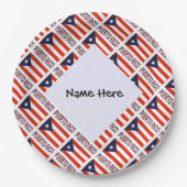 Puerto Rico und Puerto-Rico Flag - Ihr Name Pappteller (Vorderseite)