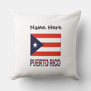 Puerto Rico und Puerto Rico Flag mit Ihrem Namen Kissen