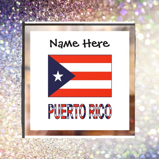 Puerto Rico und Puerto Rico Flag Personalisiert Fensteraufkleber