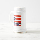 Puerto Rico und Puerto-Rico-Flagge Bierglas (Vorderseite Links)