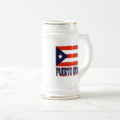 Puerto Rico und Puerto-Rico-Flagge Bierglas (VorderseiteRechts)
