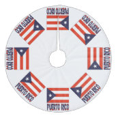 Puerto Rico und Puerto-Rico-Flagge Fleece Weihnachtsbaumdecke (Vorderseite)