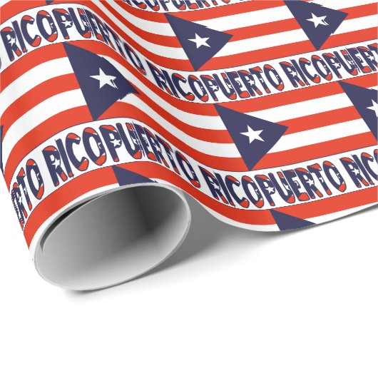 Puerto Rico und Puerto-Rico-Flagge Geschenkpapier (Rolleneckpunkt)