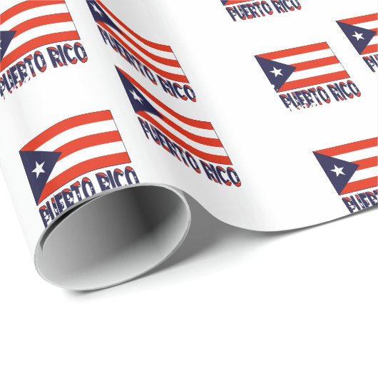 Puerto Rico und Puerto-Rico-Flagge Geschenkpapier (Rolleneckpunkt)