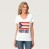 Puerto Rico und Puerto-Rico-Flagge T-Shirt (Vorderseite Vollansicht)