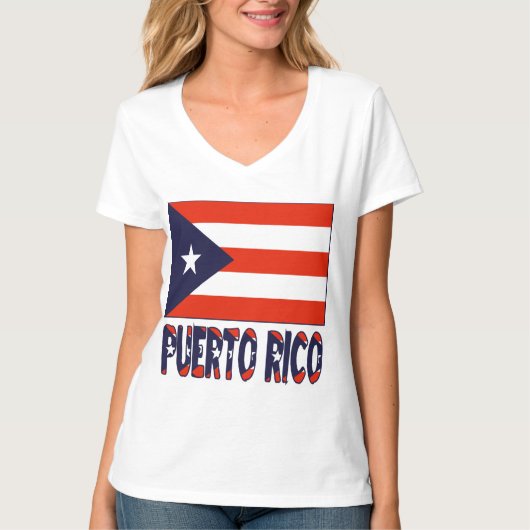 Puerto Rico und Puerto-Rico-Flagge T-Shirt (Vorderseite)