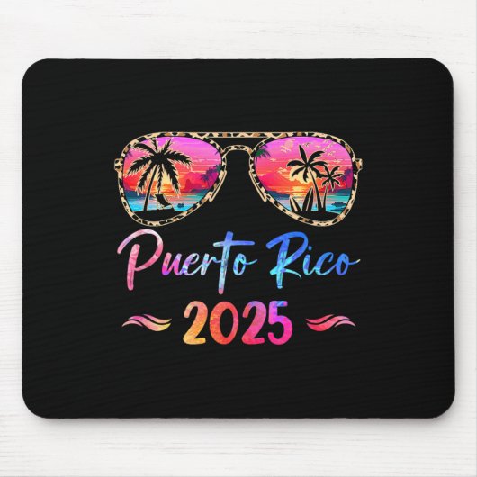 Puerto Rico Urlaub 2025 Matching Group Family Mousepad (Vorne)