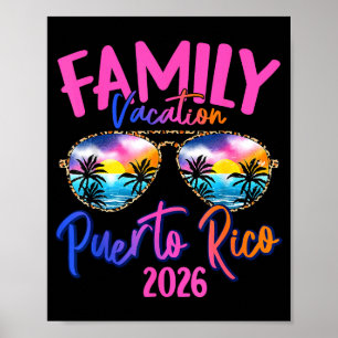 Puerto Rico Urlaub 2026 Souvenir passende Familie Poster