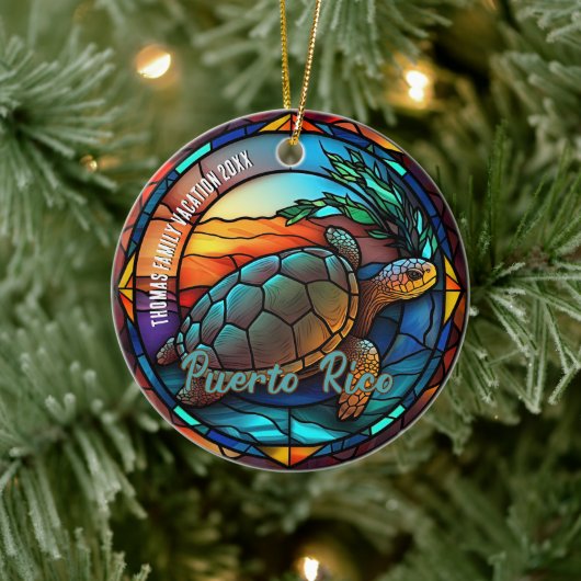 Puerto Rico Urlaub Souvenir Keramik Ornament (Baum)