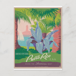 Puerto Rico USA Vintage Travel Postkarte