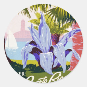 Puerto Rico USA, WPA-Tourismus- und Parkposter Runder Aufkleber