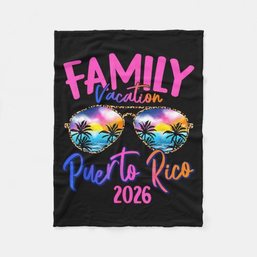Puerto Rico Vacation 2026 Souvenir Matching Family Fleecedecke (Vorderseite)