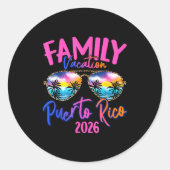 Puerto Rico Vacation 2026 Souvenir Matching Family Runder Aufkleber (Vorderseite)