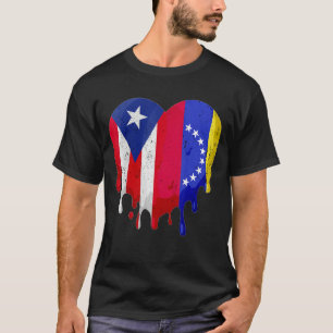 Puerto Rico Venezuela Flagge Herz Gewachsen Patrio T-Shirt