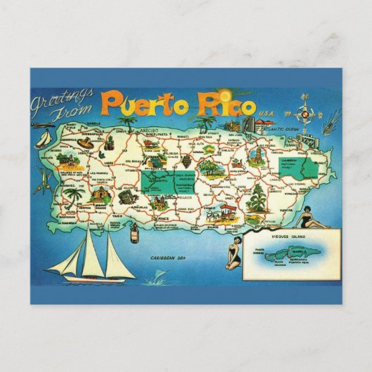 Puerto Rico Vieques Inseln Postkarte (Vorderseite)