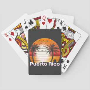Puerto Rico Vintage Palmen Sommer Strand Spielkarten