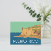 Puerto Rico Vintage Szene Postkarte (Stehend Vorderseite)