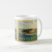Puerto Rico Vintage Travel Kaffeetasse (VorderseiteRechts)