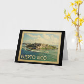 Puerto Rico Vintage Travel Karte (Gelbe Blume)