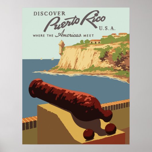 Puerto-Rico Vintage Travel Poster (Vorne)