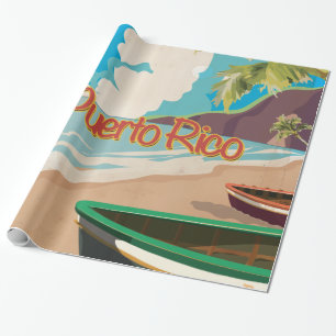 Puerto Rico Vintage Travel Poster Geschenkpapier