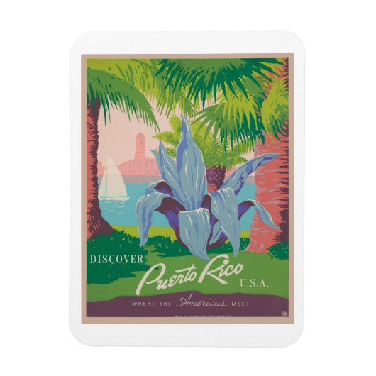 Puerto Rico Vintage Travel Poster Magnet (Vertikal)