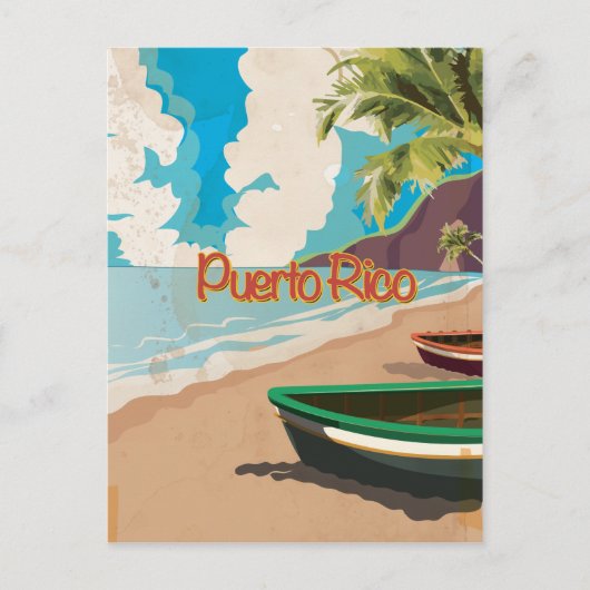 Puerto Rico Vintage Travel Poster Postkarte (Vorderseite)