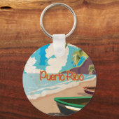 Puerto Rico Vintage Travel Poster Schlüsselanhänger (Front)