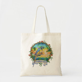Puerto Rico, Vintager tropischer Papageienurlaub Tragetasche