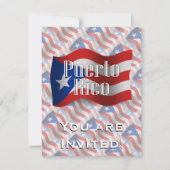 Puerto Rico Wave Flag Einladung (Vorderseite)