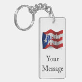 Puerto Rico Wave Flag Schlüsselanhänger (Vorderseite links)