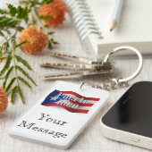 Puerto Rico Wave Flag Schlüsselanhänger (Vorderseite rechts)