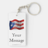 Puerto Rico Wave Flag Schlüsselanhänger (Rückseite)