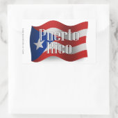 Puerto Rico Waving Flag Rechteckiger Aufkleber (Tasche)