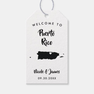 Puerto Rico Wedding Welcome Bag Tags, Karte Geschenkanhänger