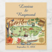 Puerto Rico Weinkarte Weinetikett (Einzelnes Label)