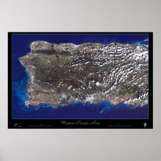 Puerto Rico (Westen) Satellitenposter Poster