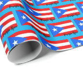 Puerto Rico Wrapping Paper, Flag patriotic Geschenkpapier (Rolleneckpunkt)
