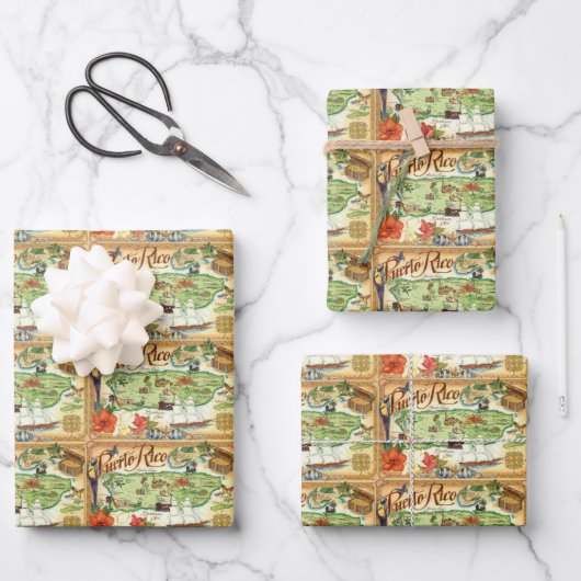 Puerto Rico Wrapping Paper Geschenkpapier Set (Vorderseite)