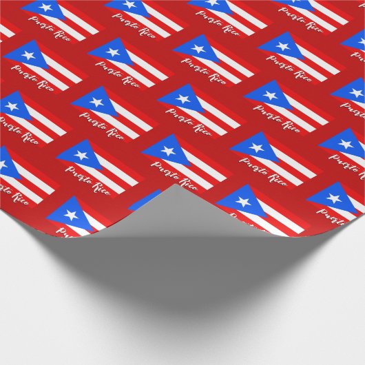 Puerto Rico Wrapping Paper, rot, Puerto Rico Flag Geschenkpapier (Ecke)
