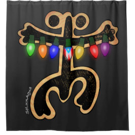 Puerto Rico Xmas Coqui Taino Symbol Boricua Flag Duschvorhang