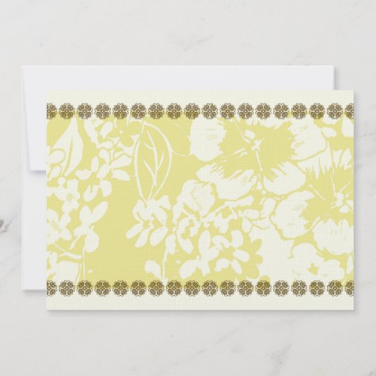 PUERTO- RICObestimmungsort-tropisches Blumenleinen Einladung (Rückseite)