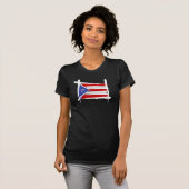 Puerto- Ricobürsten-Flagge T-Shirt (Vorne ganz)