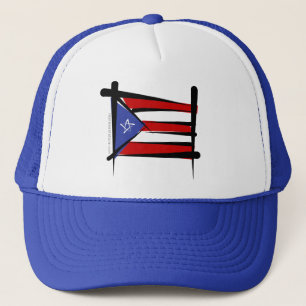Puerto- Ricobürsten-Flagge Truckerkappe