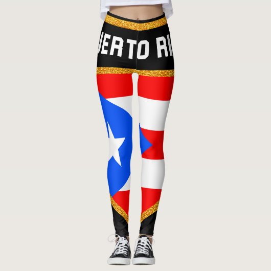 Puerto- Ricoflagge Leggings (Vorderseite)