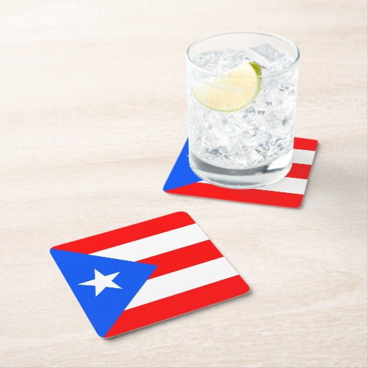 Puerto- Ricoflagge Rechteckiger Pappuntersetzer (Vor Ort)