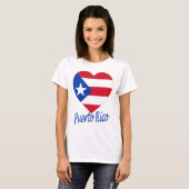 Puerto- Ricoflaggen-Herz T-Shirt (Vorne ganz)