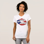 Puerto- Ricoflaggen-Lippen T-Shirt (Vorne ganz)