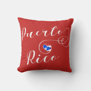 Puerto- Ricoherz-Flagge, puertorikanisch Kissen